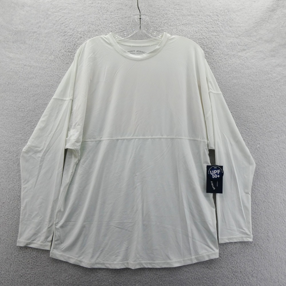 Spirit Jersey Shirt Mens Medium Chasing Sunsets White UPF 50+ Long Sleeve Nylon